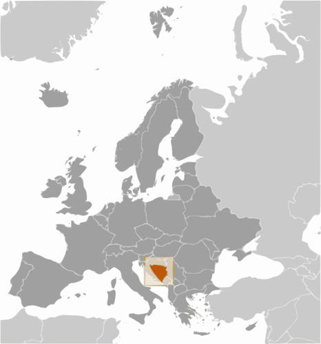 Bosnia ja Hertsegovinan sijainti