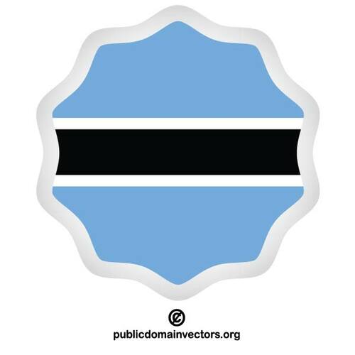 Etiqueta da bandeira do Botswana