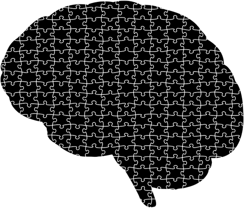 Brain puzzle silhouette