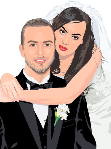 Bruid en bruidegom bruiloft portret