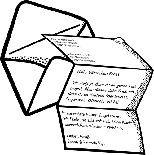 Letra de amistad de una ilustración de vector de sobres