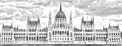 Parlamento de Budapeste, construindo vector illutstration