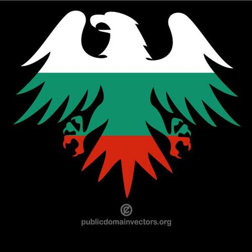 Heraldisk ørn med Bulgarias flagg
