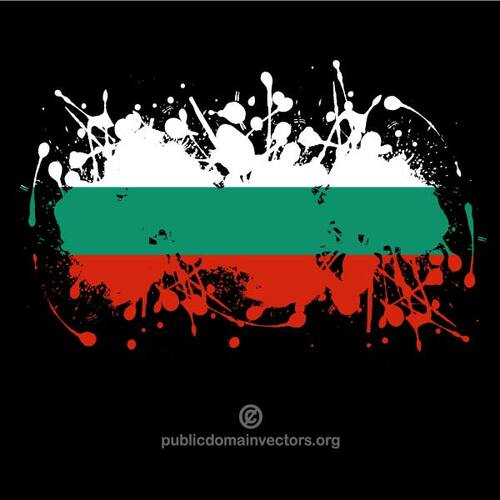 Drapelul Bulgariei pe fundal negru pictat