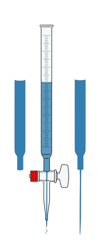 Clipart de tube en verre gradué avec robinet à une extrémité