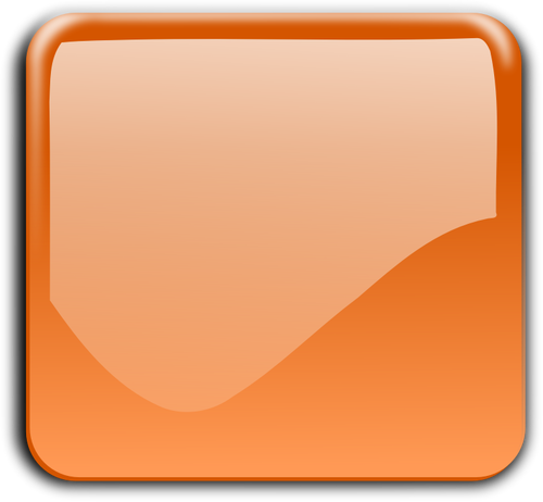 光沢のオレンジ色の正方形装飾的なボタン ベクトル クリップ アート