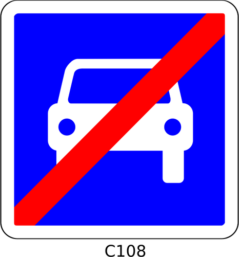 Ilustração em vetor de fim de estrada regulamentado roadsign