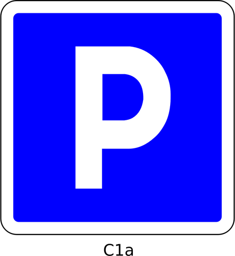 Prediseñadas de vector de señal de tráfico de la zona azul de aparcamiento