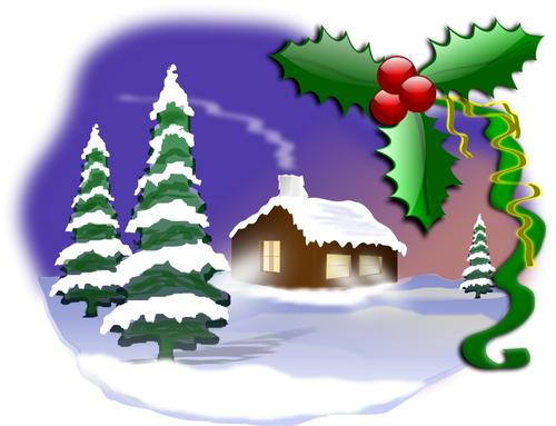 Christmas landscape vector