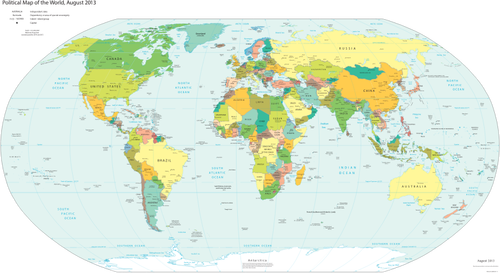 מפה מדינית של העולם