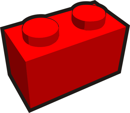 1 × 2 子供のレンガ要素赤ベクトル図