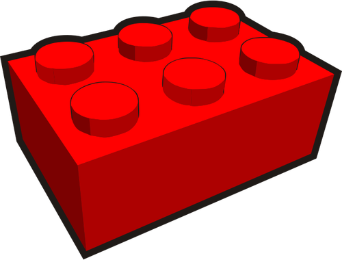 2 x 3 barnens tegel element röd vektorbild