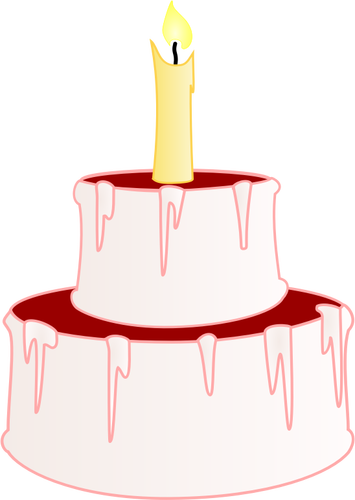 Ilustração em vetor de pequeno bolo com cereja no topo