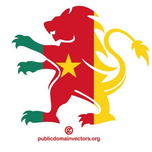 Камерун флаг герб вектор