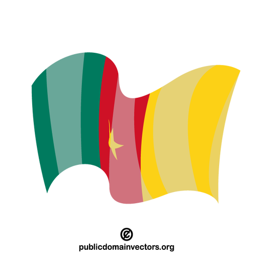 Państwo Kamerun macha flagą