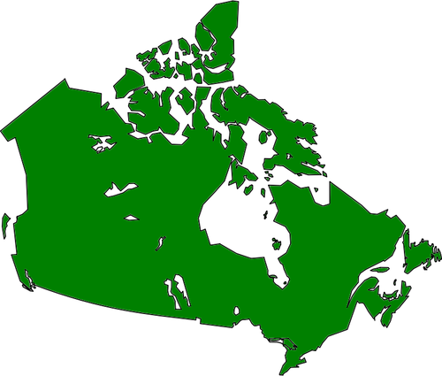 Mapa de imagen vectorial de Canadá