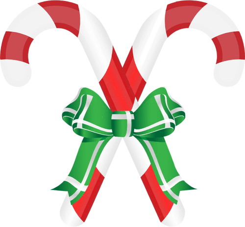 Candy canes and ribbon