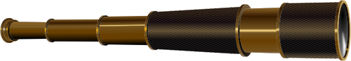 Ilustrasi vektor spyglass dengan cincin kuningan