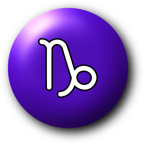 Símbolo de Capricornio púrpura