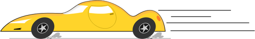Vector illustraties van cartoon gele auto