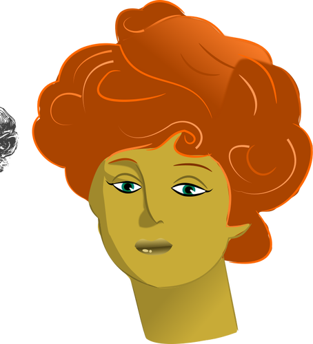 Red hair female portrait vector clip art