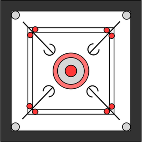 Carrom styret ovenfra vector illustrasjon