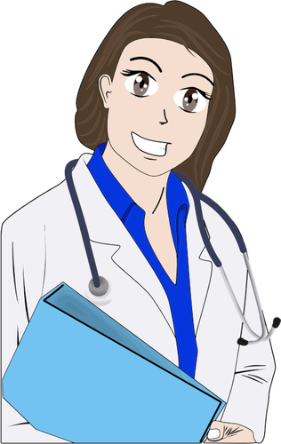 Kobiece kreskówka lekarz