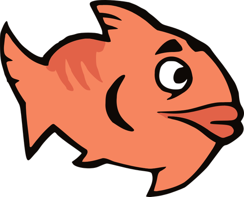 Orange tecknade fisk