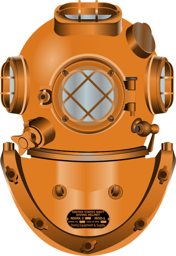 Potápěčská helma vektorové kreslení