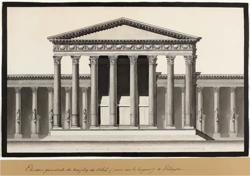Imagen vectorial de templo de Baalshamin Palmyra