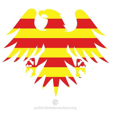 Catalonia bayrağı ile kartal