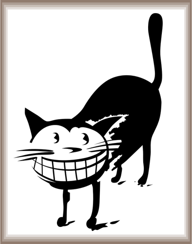 בתמונה וקטורית של חתול שחור-לבן