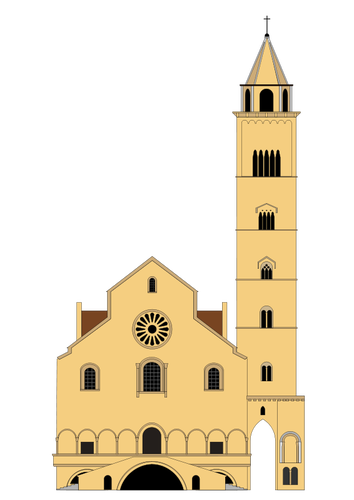 Trani katedraali vektori kuva