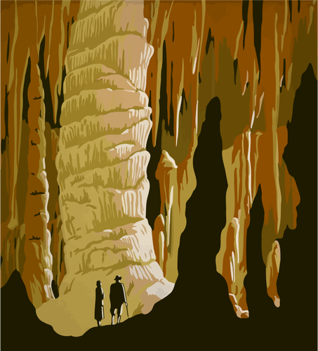 लोगों के साथ गुफा