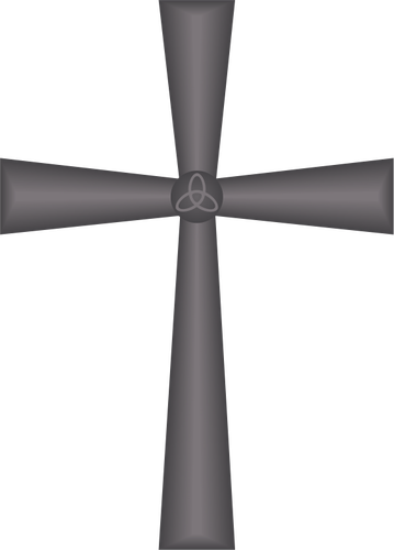 Vektor Klipart šedé keltský kříž
