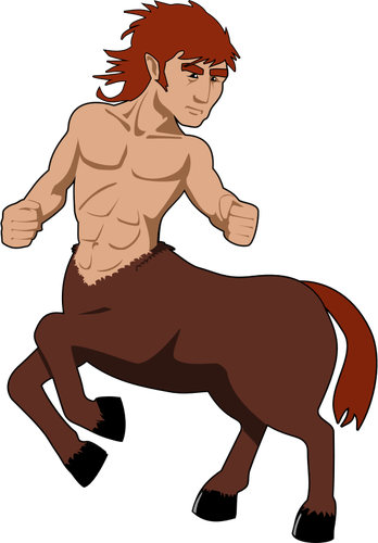 Vektor grafis dari centaur berambut merah