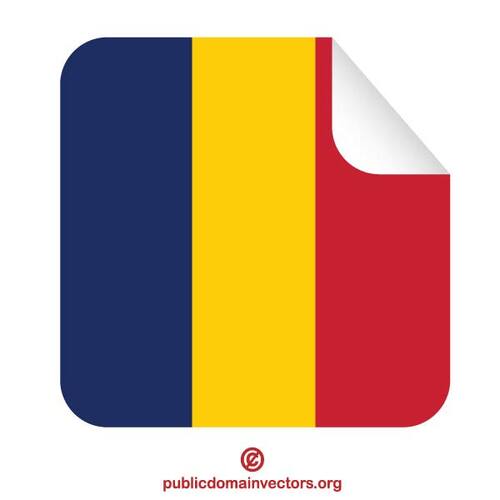 Flagga Tchad i kvadrat klistermärke