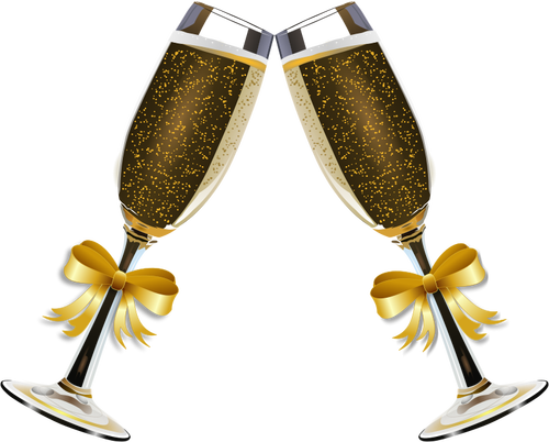 Vektorové ilustrace sklenic šampaňského