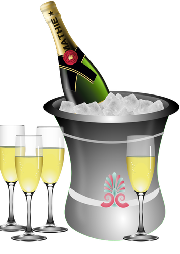 Illustrazione vettoriale di servire Champagne