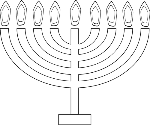 9 मोमबत्ती Chanukkah प्रकाश व्यवस्था की रूपरेखा की छवि