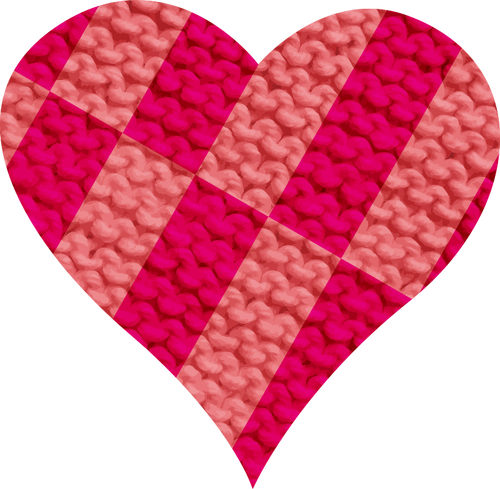 Chequered wool heart