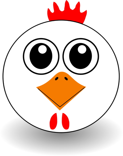 Desenho vetorial de rosto engraçado frango
