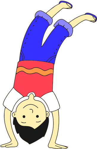 طفل يفعل gimnastic