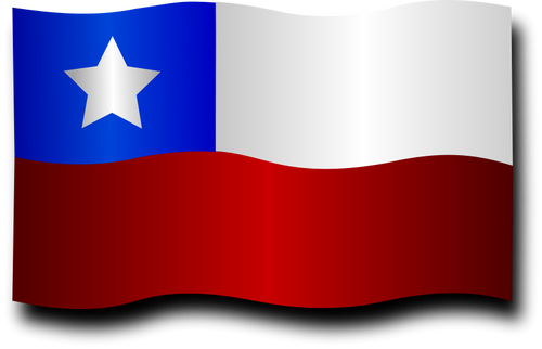 Chilenske flagg med skygge vektorgrafikk utklipp
