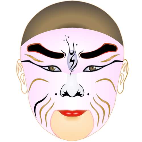 Ilustración vectorial de dama bajo máscara