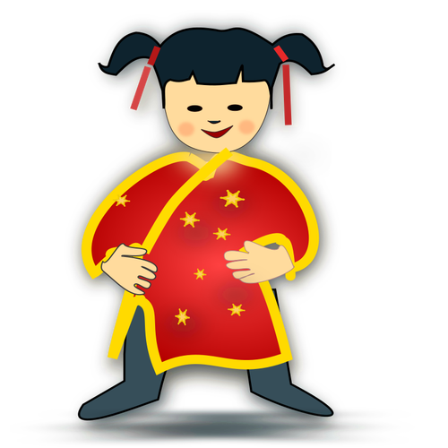 Vecteur de fille chinoise