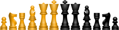 בתמונה וקטורית של שחמט דמויות מסודרות לפי גובה