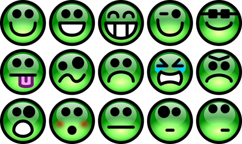 Glanzende emoji set