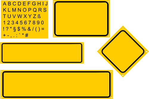Sada vektorové ilustrace žlutých poštovních štítků šablon
