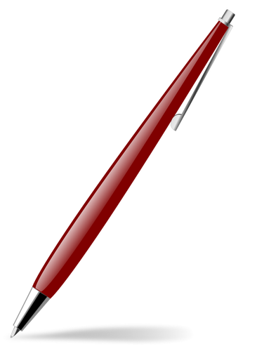 红色光泽钢笔矢量图像